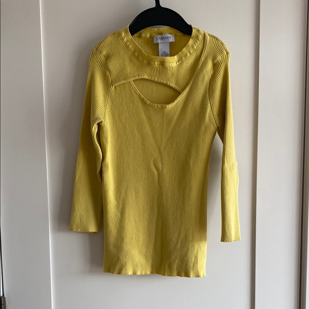 Chartreuse Yellow Cutout Top